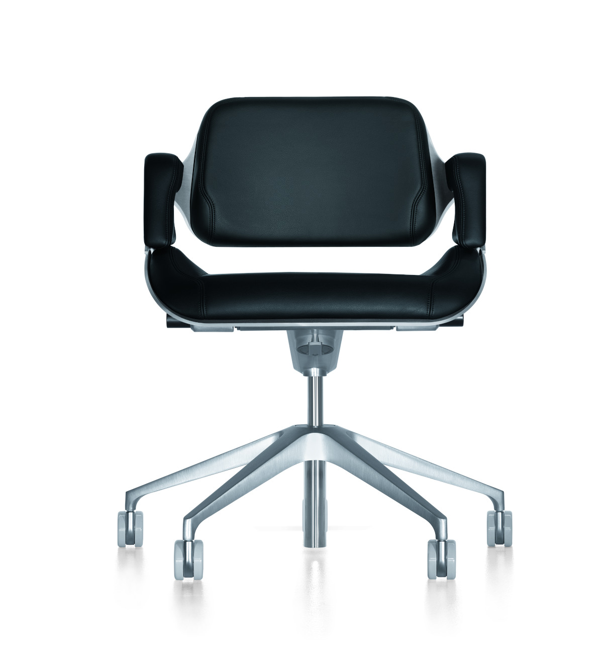 Interstuhl Silver 162S ergonomischer Bürodrehstuhl mit hoher Rückenlehne, Lederbezug und Synchronmechanik