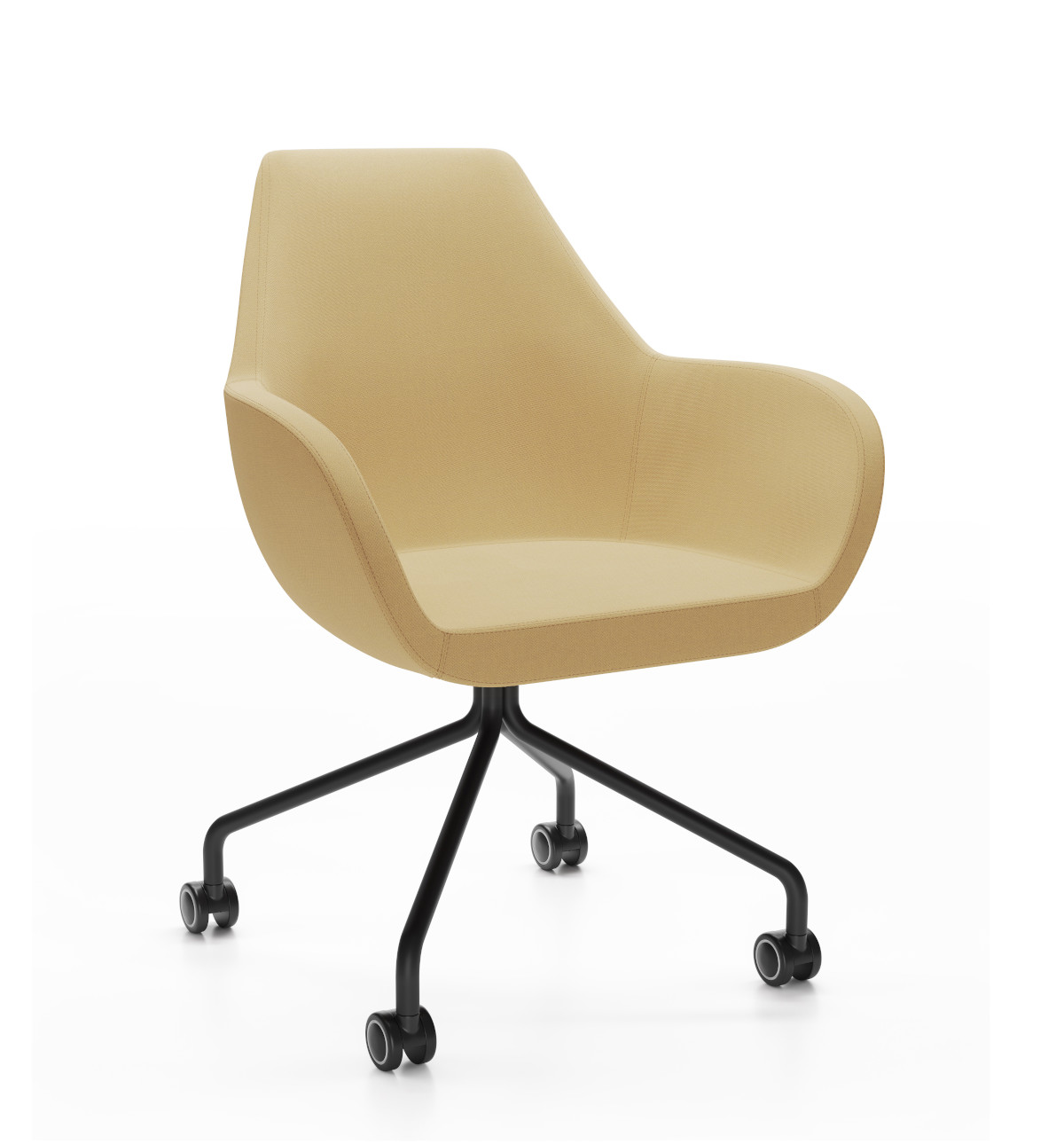 Moderner Profim Fan 10HC Sessel mit Spinnenfuß, fester Stand, nicht drehbar, für Büro, Lounge und Empfang