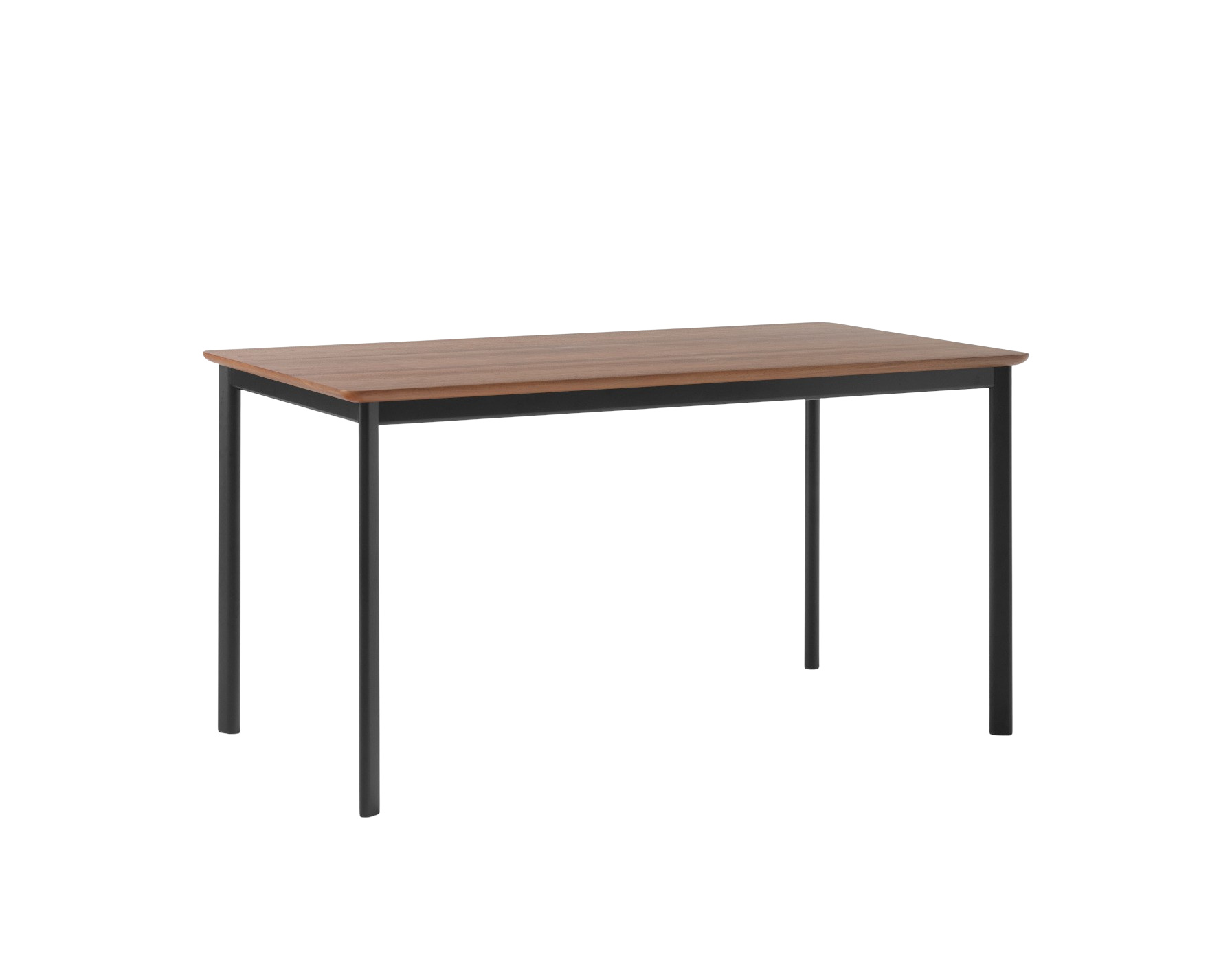 Drip HW115 Esstisch, 143 x 83 cm, schwarz / walnussfurnier