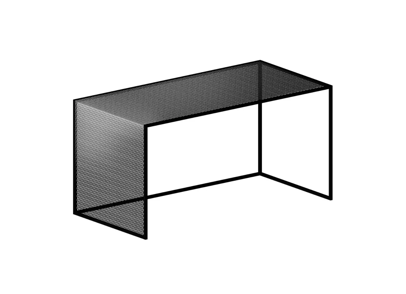 Zeus Tristano Beistelltisch aus kupferschwarzem Streckmetall mit puristischem Design.