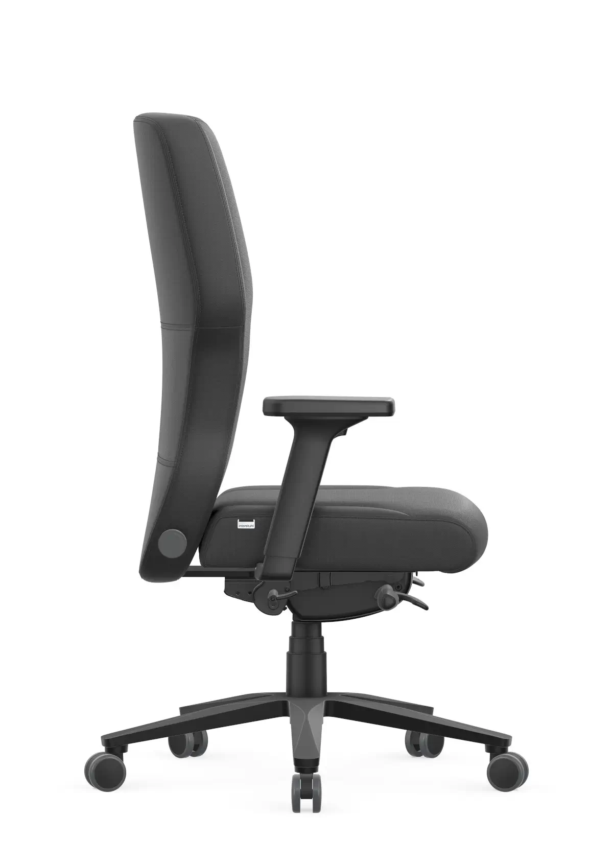 Interstuhl XXLis5 XL117 Bürostuhl in Schwarz in seitlicher Ansicht