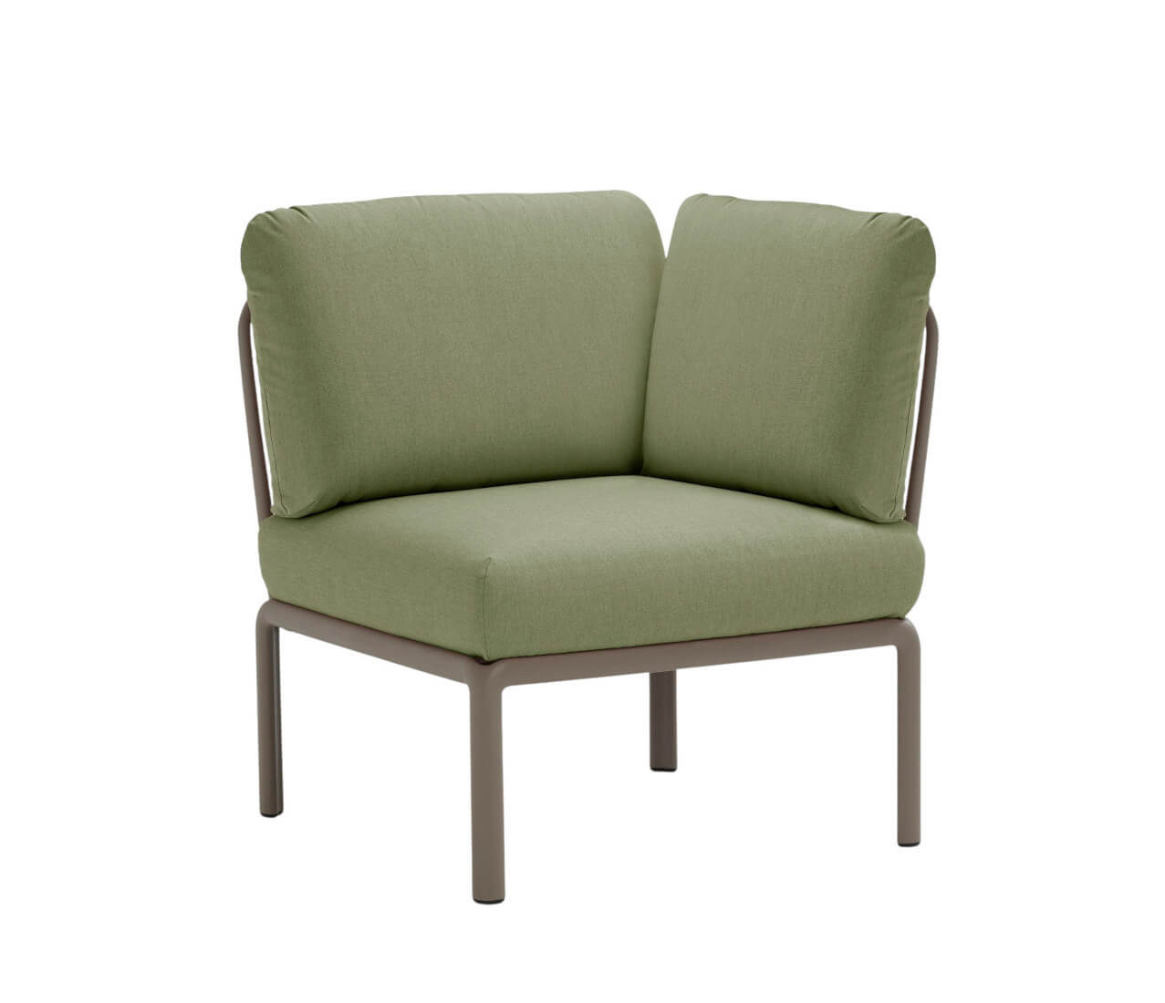 Nardi Komodo Modulsofa Eckelement, tortora/giungla Sunbrella, wetterfest, langlebig, modernes italienisches Outdoor-Design