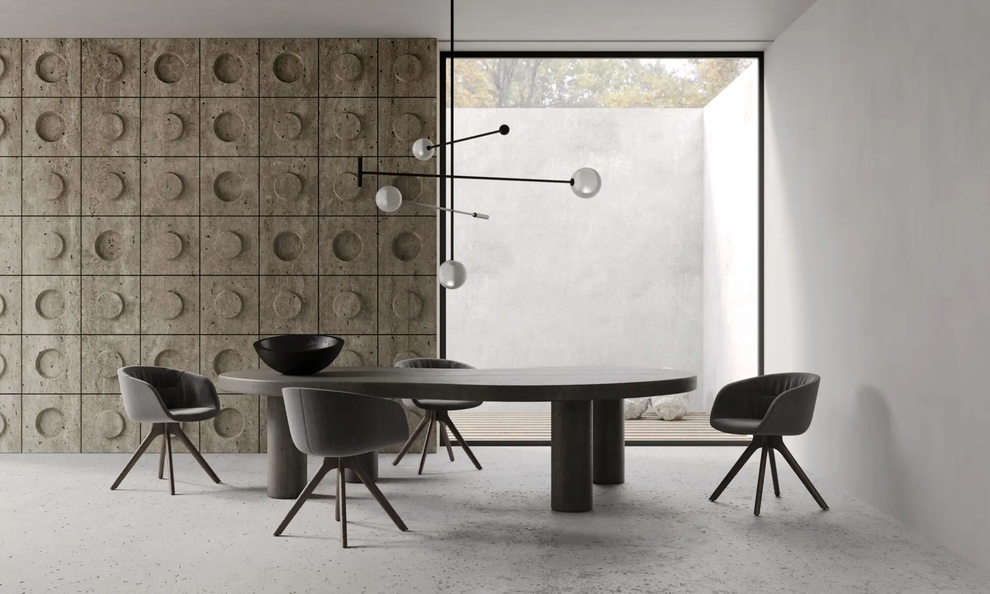 Noti Paxt Stuhl mit Holzbeinen in Grau – modernes Esszimmer