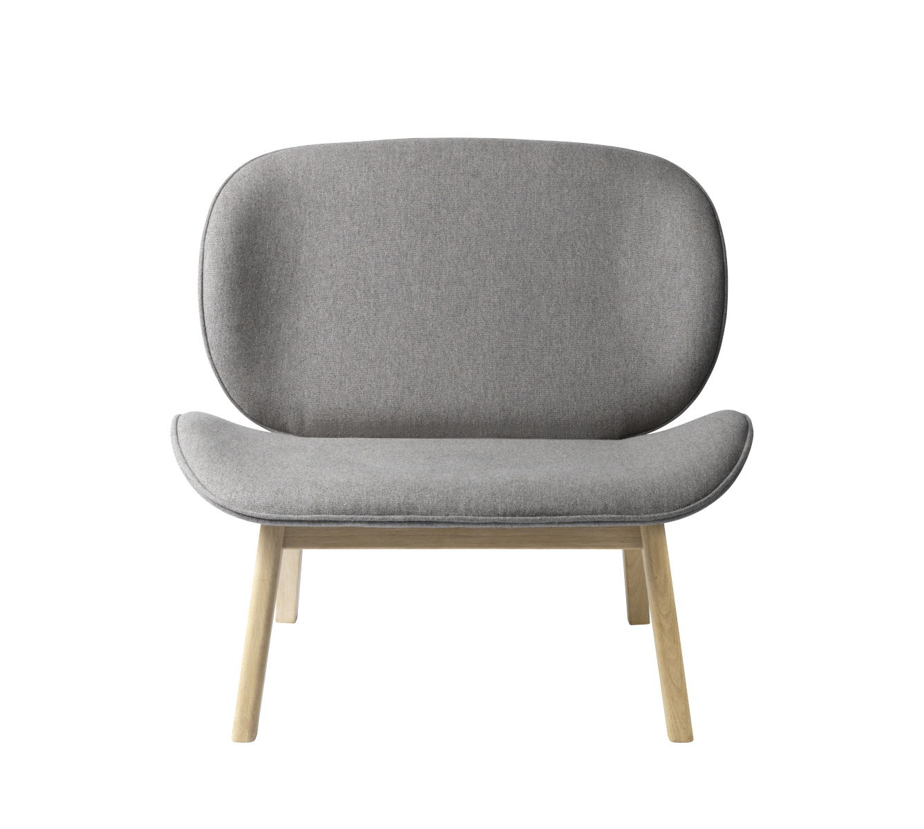 FDB Møbler L32 Suru Loungesessel, ergonomisch, Eiche natur, grau, nordisches Design, langlebig, nachhaltig