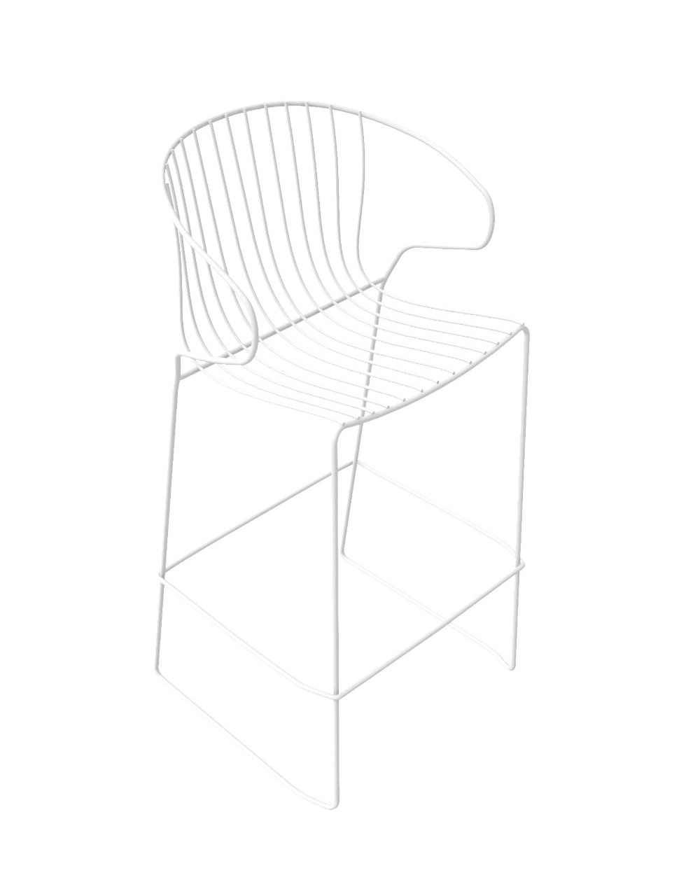 Bolonia Barhocker, höhe 74 cm, verkehrsweiß