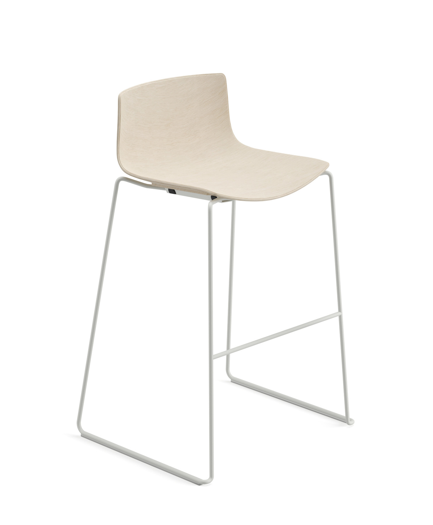 Catifa 46 Barhocker, höhe 76 cm, holz, weiß / eiche gebleicht #0571