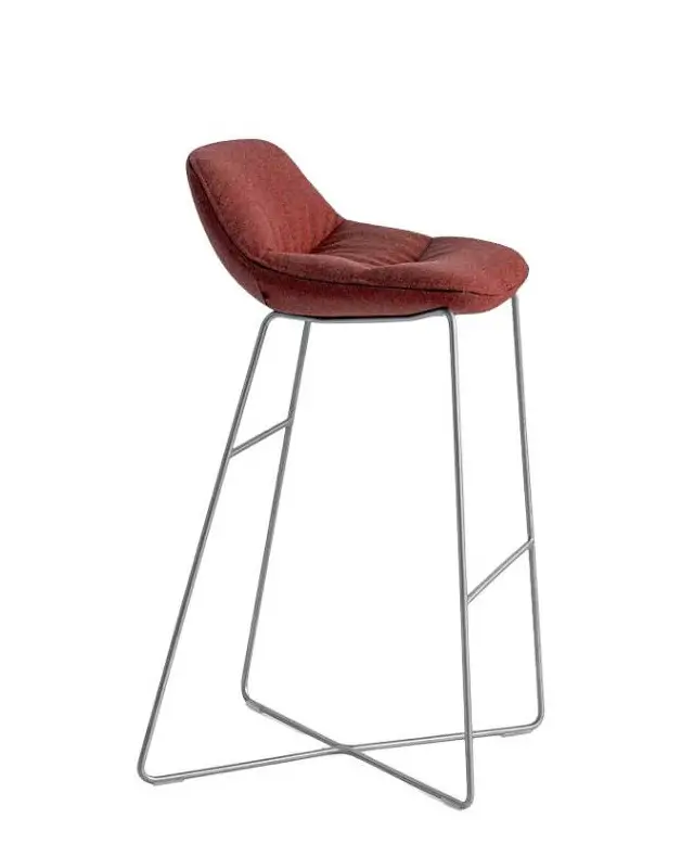 Noti Mishell Soft Barhocker Höhe 65 cm mit gepolsterter Sitzschale und Kufengestell