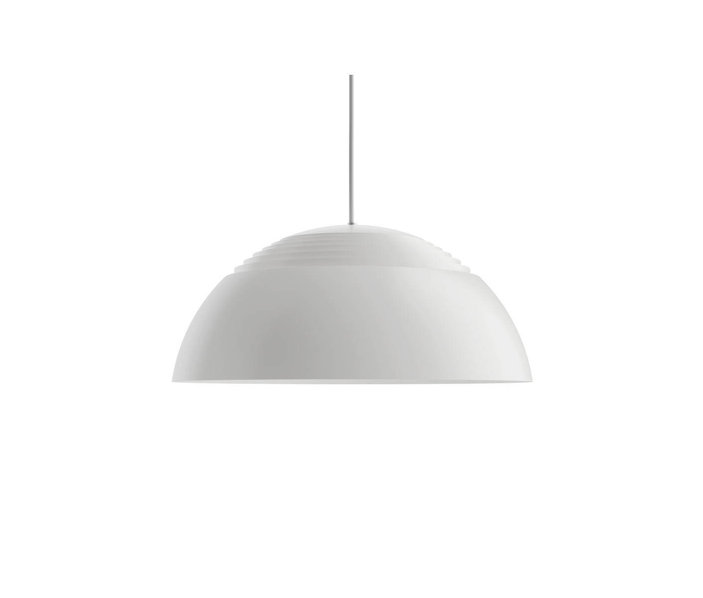 Weiße AJ Royal Pendelleuchte Ø 50 cm von Louis Poulsen, ideal für Esstisch, LED-fähig, skandinavisches Design