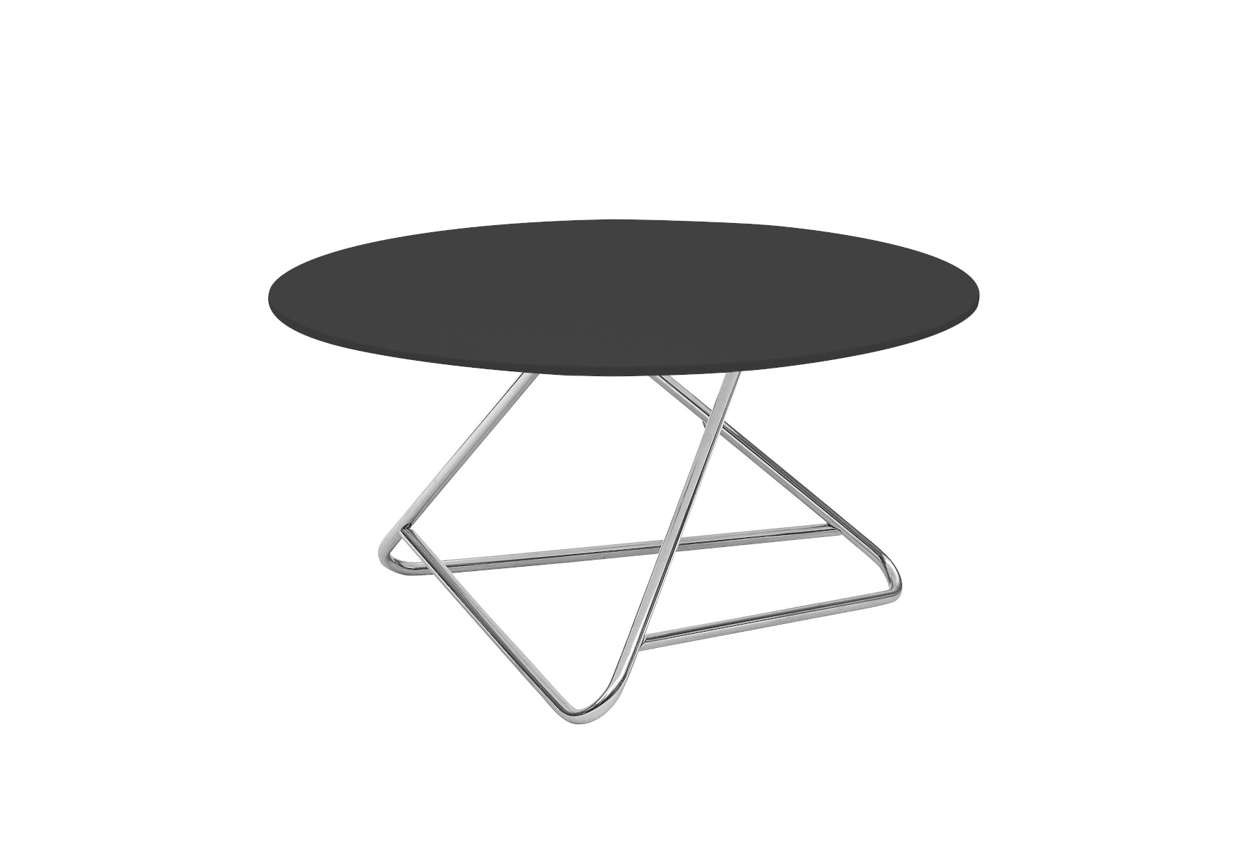 Softline Tribeca Design-Beistelltisch, Chrom Schwarz, stilvoller Metall-Beistelltisch für moderne Wohnräume