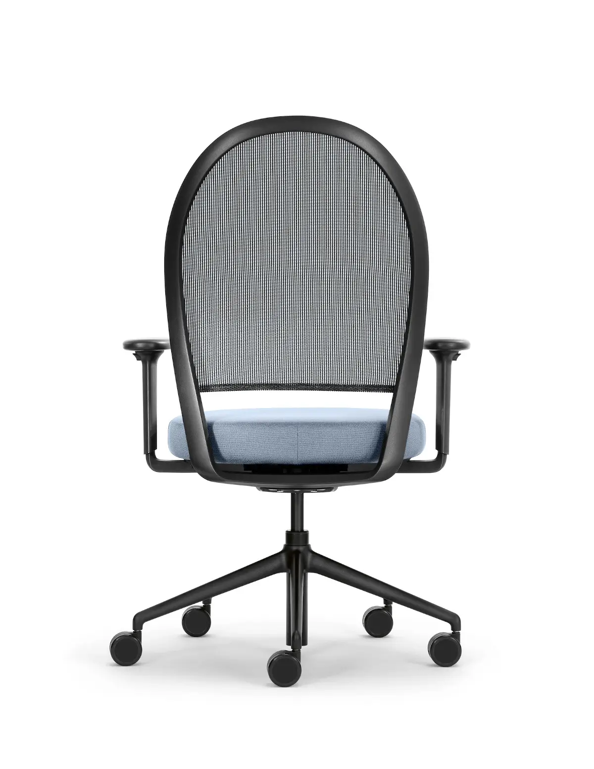 Girsberger Marva EcoKnit Bürostuhl in Lichtblau von hinten