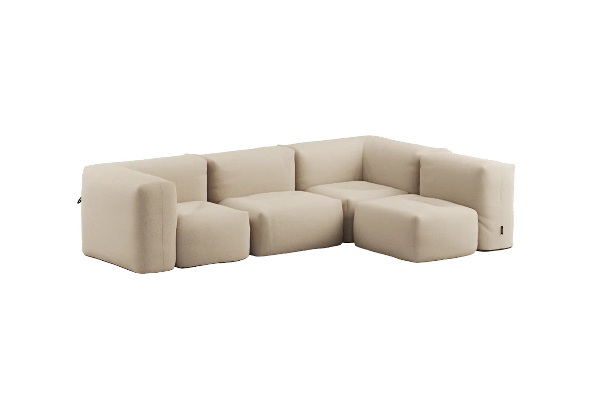 Soft Ecksofa 4-Sitzer, boucle beige