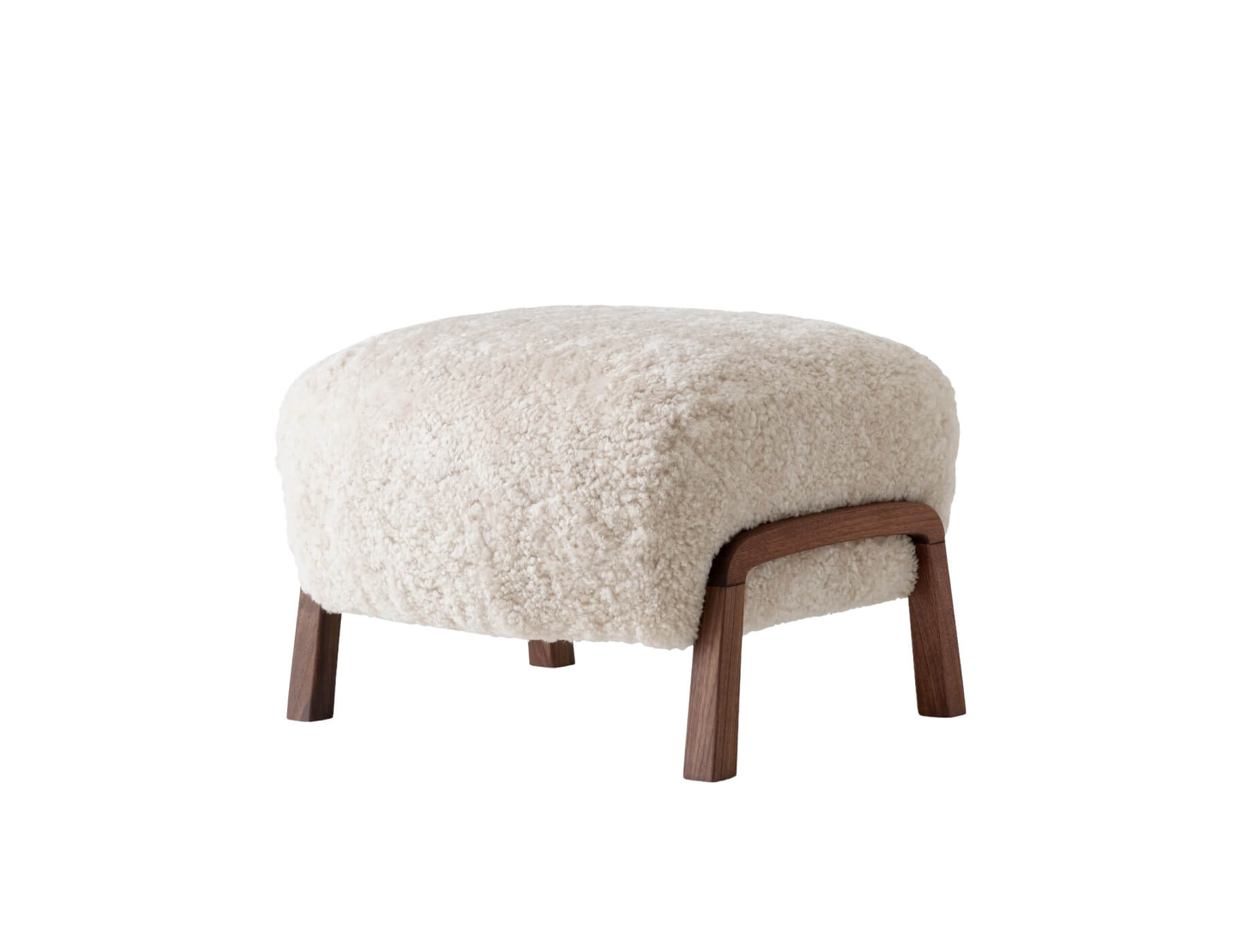 Wulff ATD3 Pouf, walnuss geölt / sheepskin moonlight
