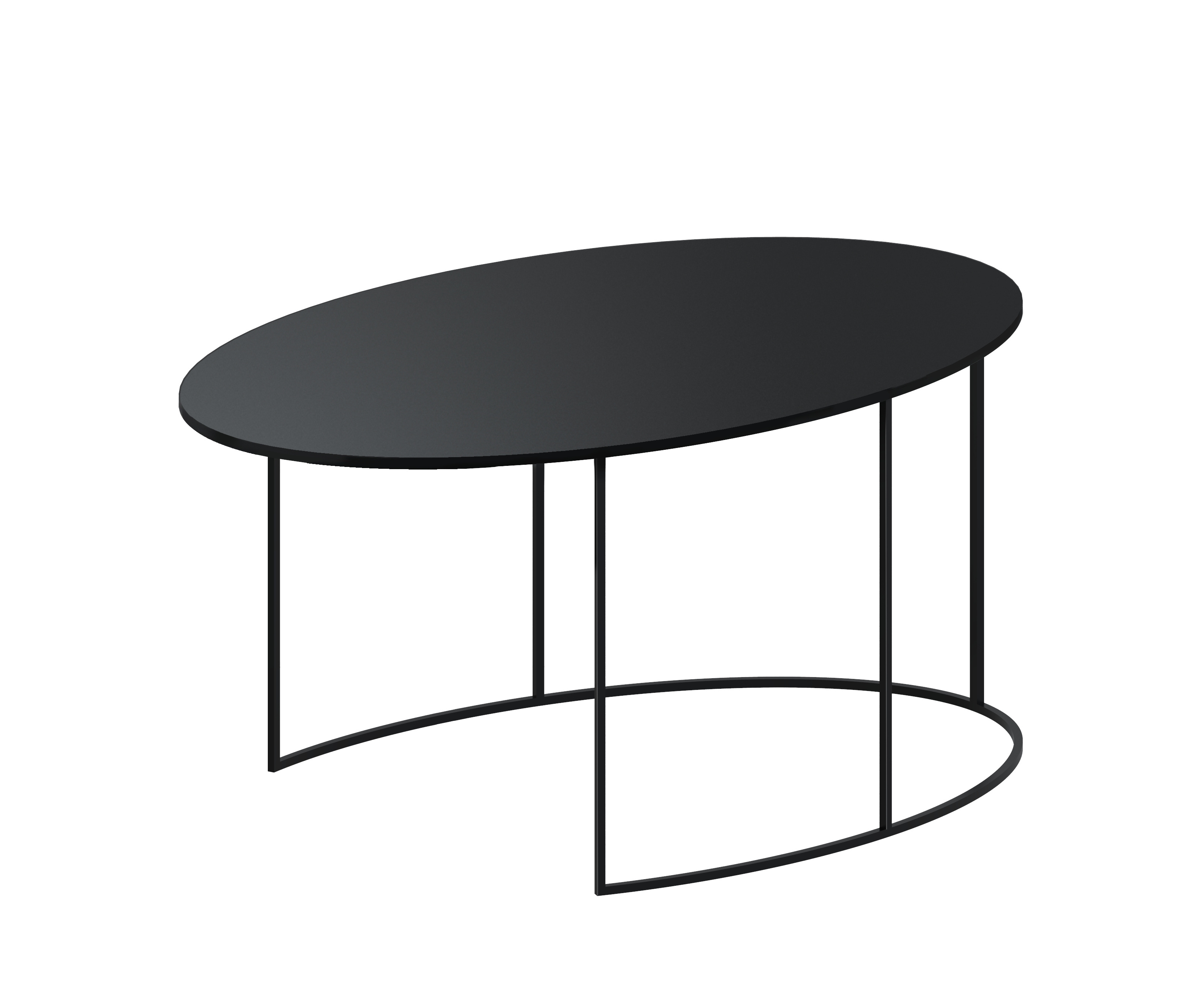 Slim Irony Oval Beistelltisch, 86 x 54 cm, kupferschwarz