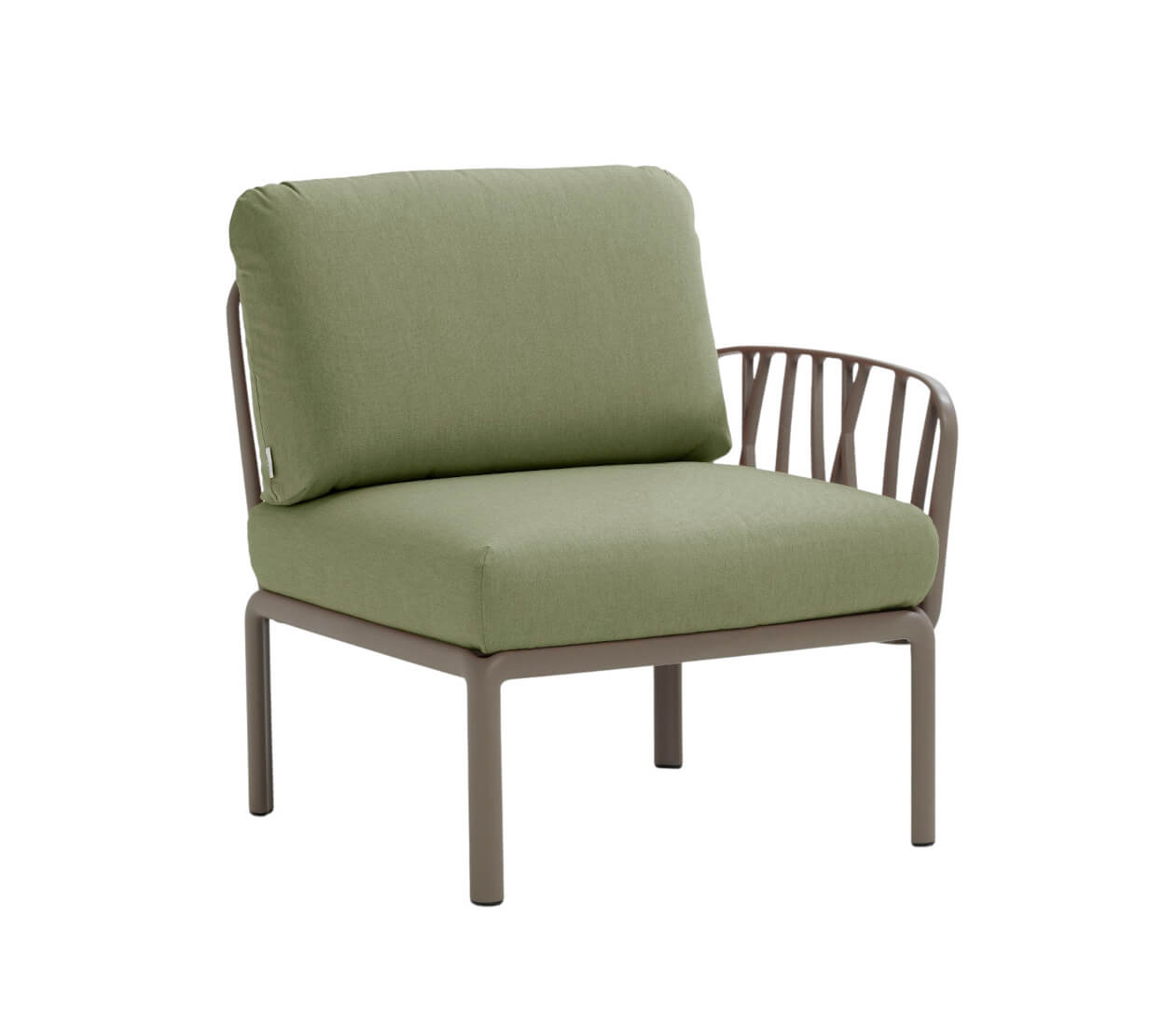 Nardi Komodo Modulsofa Seitenelement, tortora/giungla, wetterfest, langlebig, modernes italienisches Outdoor-Design