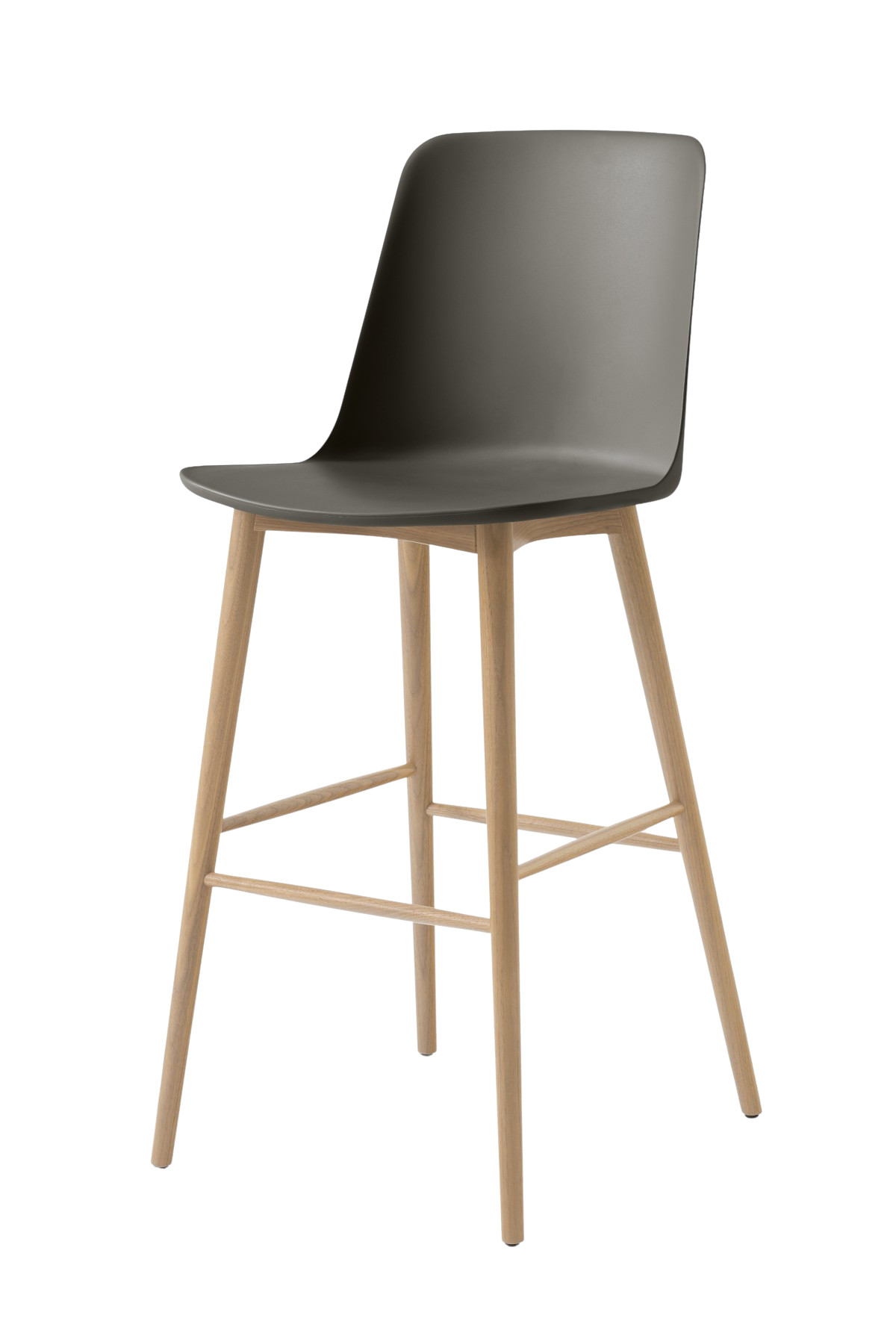 &Tradition Rely HW133 Barhocker Eiche natur / Stone Grey – ergonomischer Barstuhl im skandinavischen Design