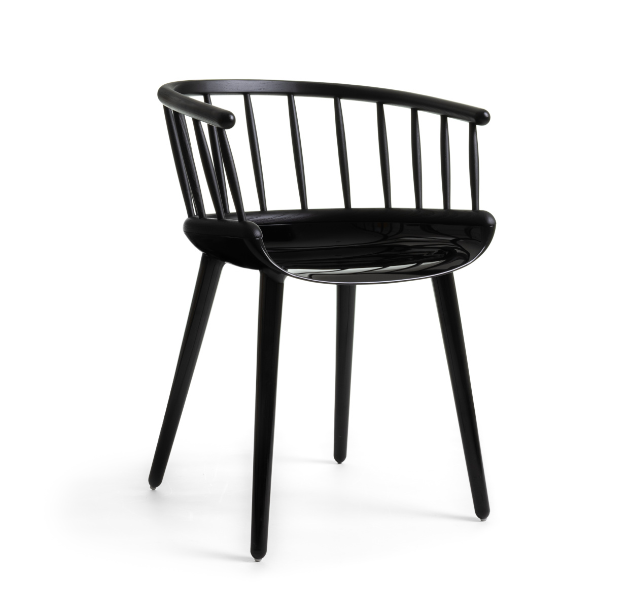 Magis Cyborg Stick Stuhl, schwarz, ergonomisch, langlebig, leicht, moderner italienischer Armlehnstuhl