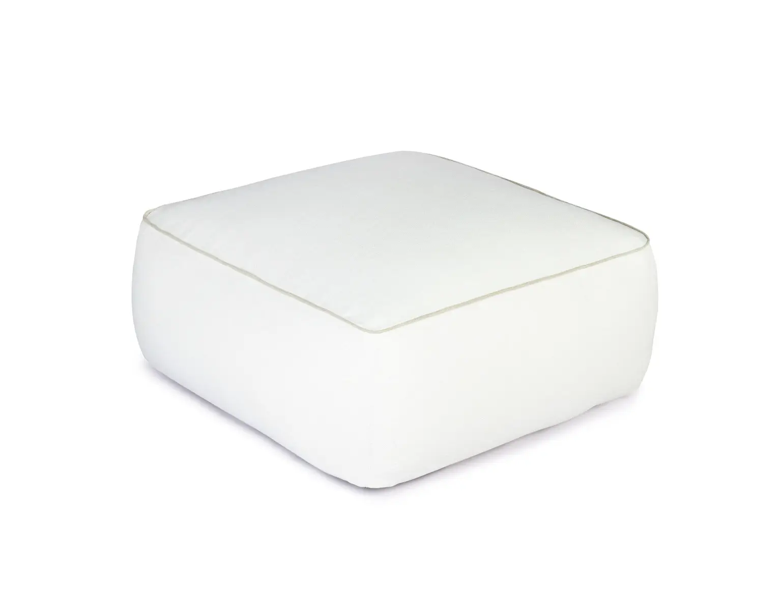 Weishäupl Maliha Lounge Hocker eckig in Cream. Komfortabler Outdoor -Hocker als Sitzgelegenheit oder Fußablage für Garten, Terrasse und Pool.