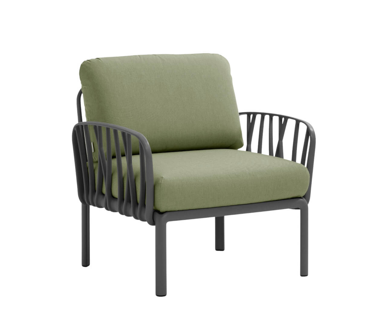 Nardi Komodo Poltrona Sessel, anthrazit/giungla Sunbrella, wetterfest, langlebig, modernes italienisches Outdoor-Design