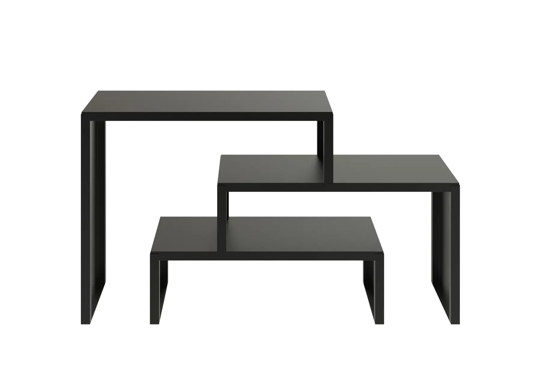 Zeus Babilonia Regal 136 cm in Schwarz aus Stahl mit offener Konstruktion und charakteristischer Formensprache für moderne Wohn- und Objektbereiche.