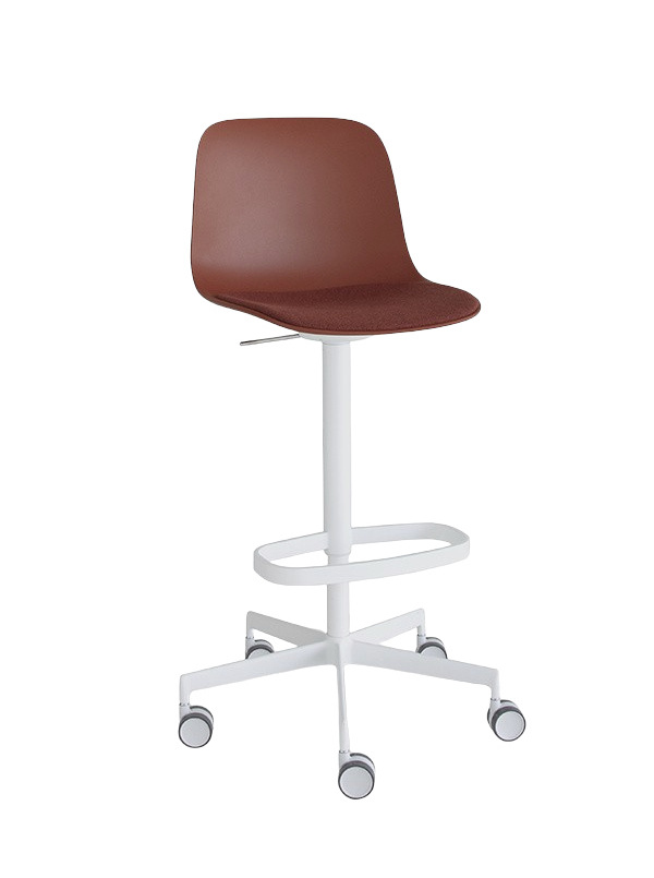 Seela Barhocker, drehbarem 5-Strahl-Kreuzfuß mit höhenverstellbar und fußstütze