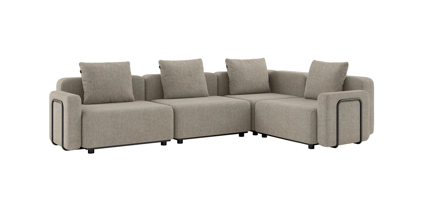 Cobana Ecksofa 4-Sitzer mit Armlehne, kirra sand