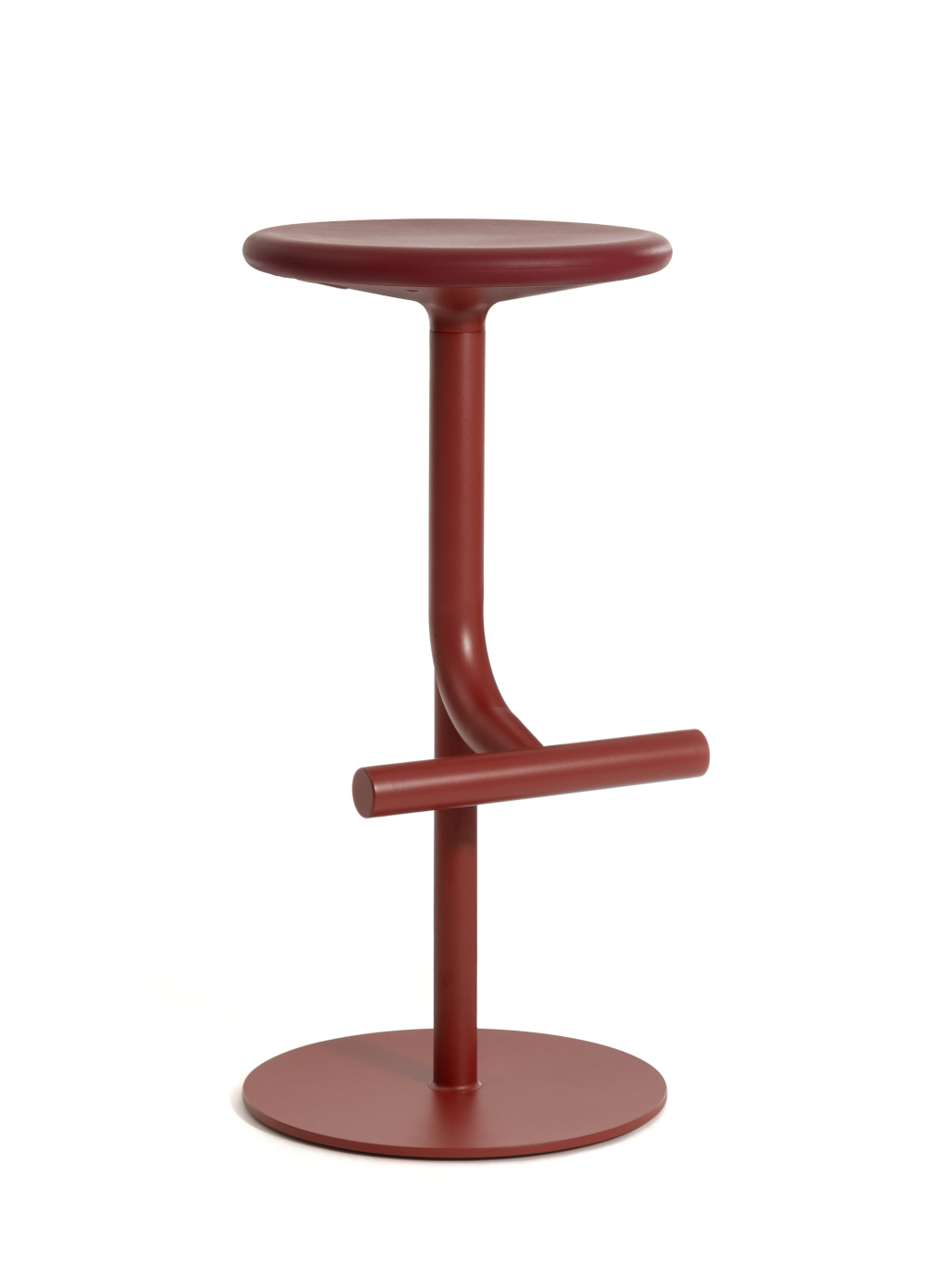 Magis Tibu Barhocker, Red Bordeaux, moderner Barstuhl, höhenverstellbar, ergonomisch, italienisches Design