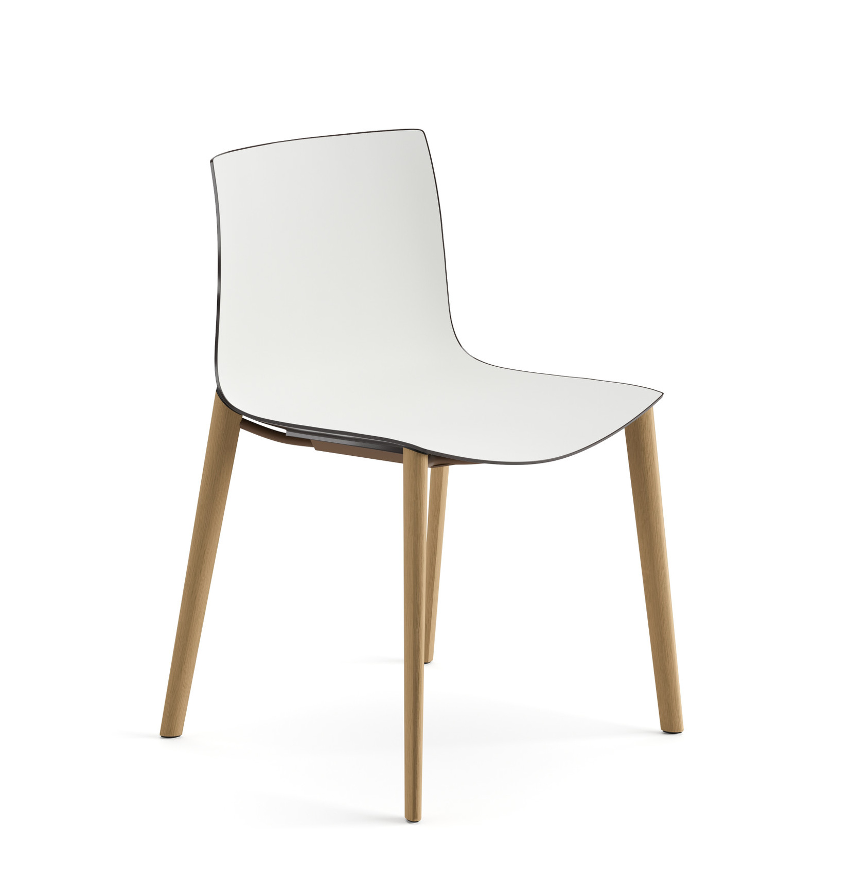 Catifa 46 Stuhl, zweifarbig, eiche natur / weiß-dunkelbraun #0355