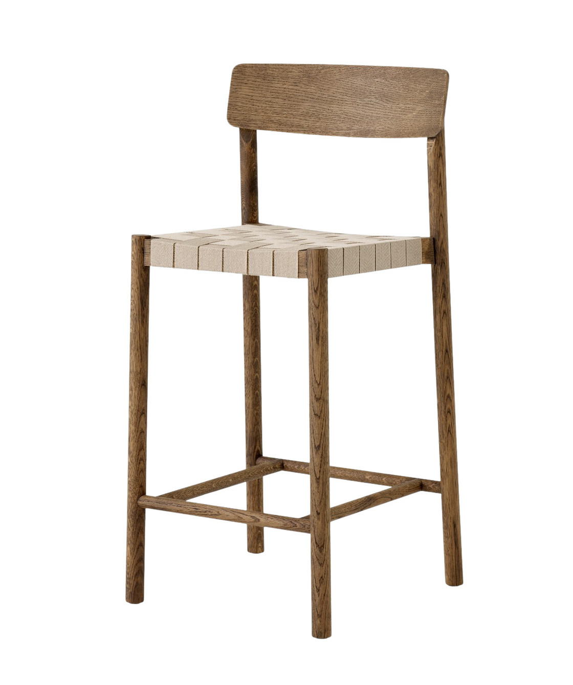 Betty TK12 Barhocker, höhe 65 cm, eiche geräuchert / gewebe natur