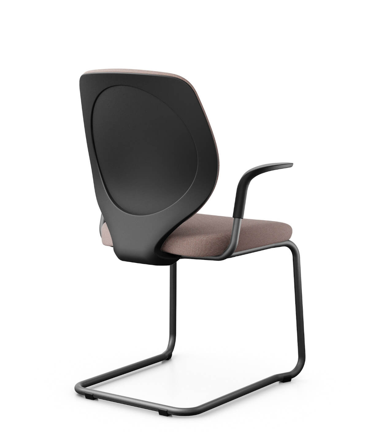 Giroflex 353-7503 Freischwinger Besucherstuhl mit gepolstertem Rücken, Armlehnen und stabilem Stahlgestell