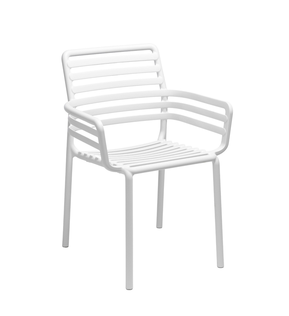 Nardi Doga Armlehnstuhl weiß, Outdoor-Stuhl aus Polypropylen, wetterfest, leicht, modernes italienisches Design