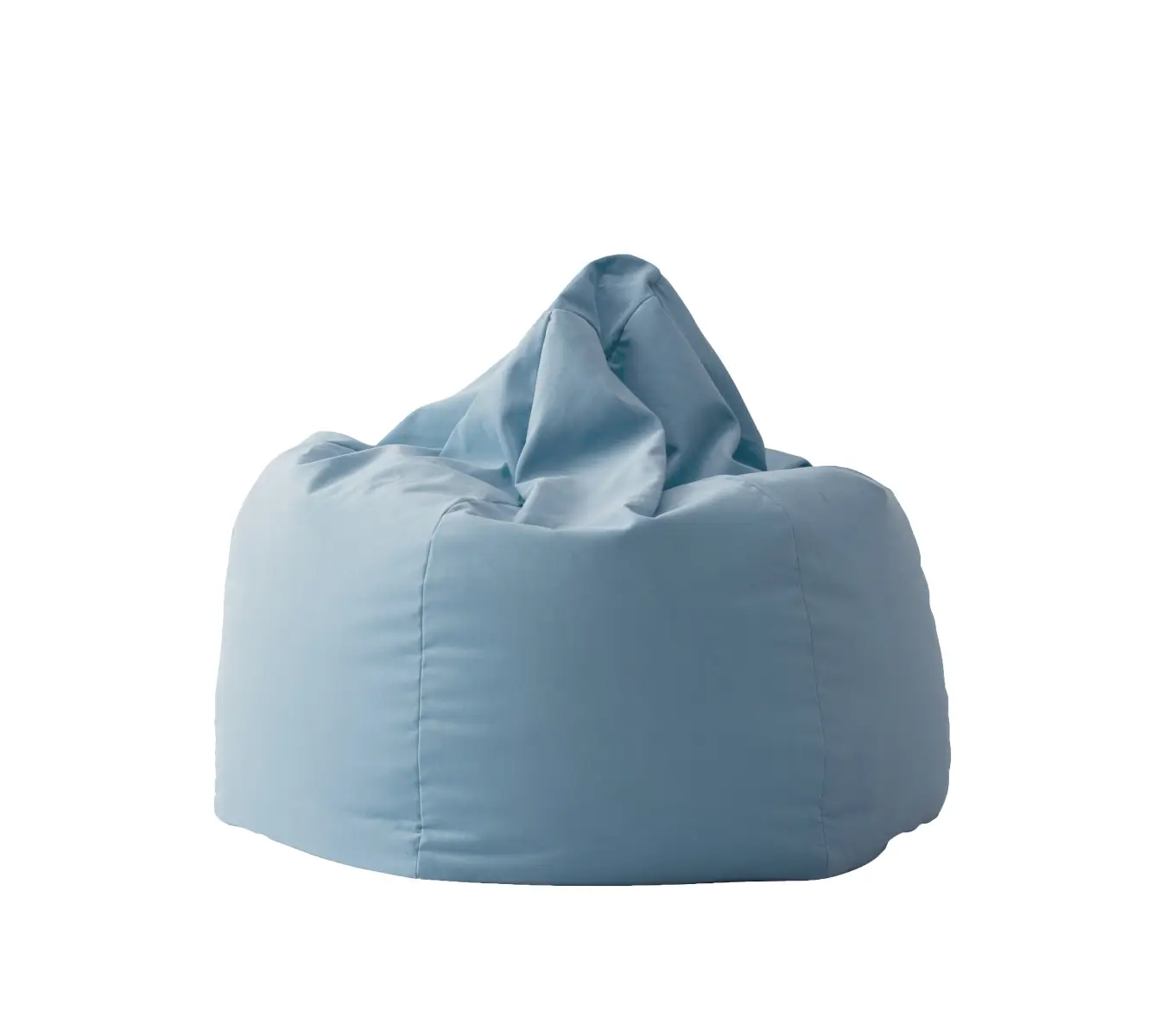 Softline Magnum Sitzsack in Hellblau in Vorderansicht mit rundlicher Form, weicher Sitzmulde und markanten Nähten.