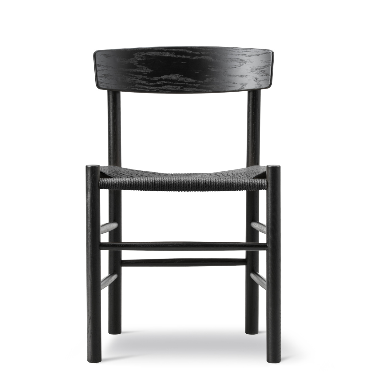 J39 Mogensen Stuhl, eiche schwarz lackiert / sitz schnurgefecht schwarz