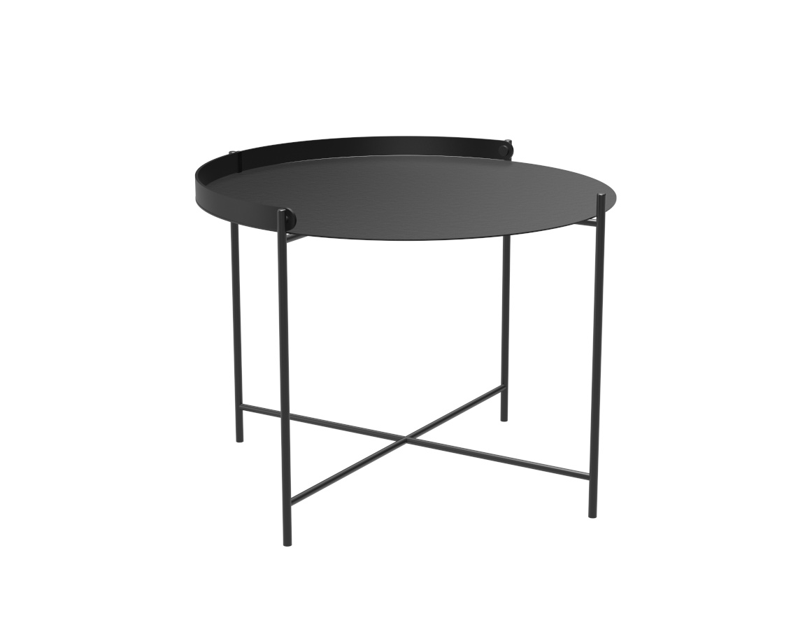 Edge Beistelltisch, Ø 62 cm, schwarz