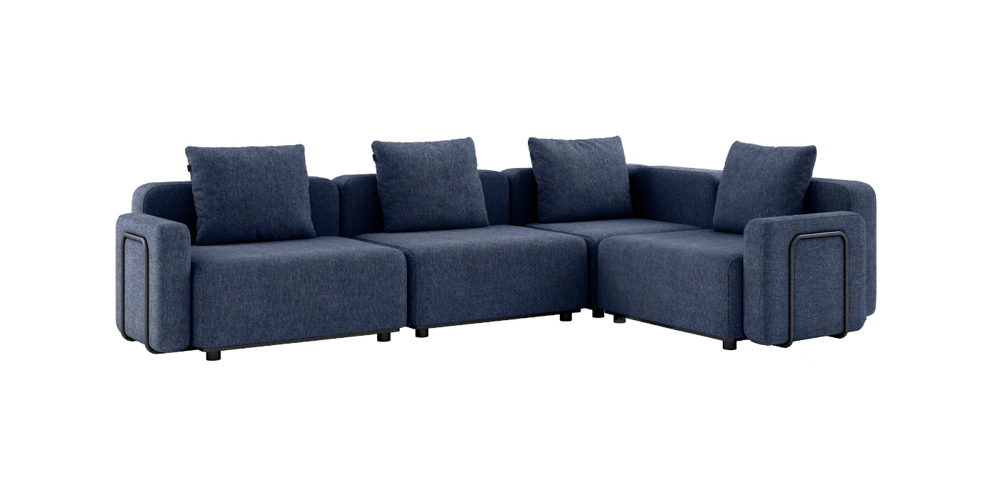 Cobana Ecksofa 4-Sitzer mit Armlehne, kirra indigo