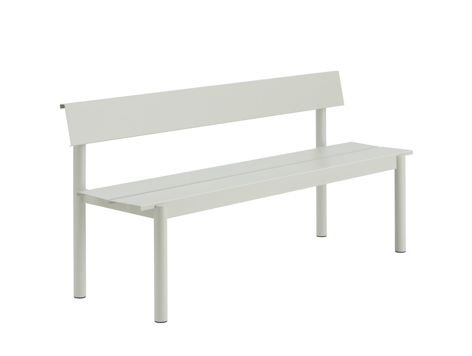 Linear Steel Gartenbank mit Rückenlehne, 170 cm, grau