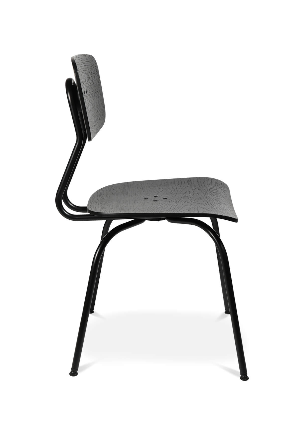 Designstuhl W-1970 von Wagner, Buche massiv schwarz lackiert, langlebig, komfortabel, ideal für Wohn- und Arbeitsräume