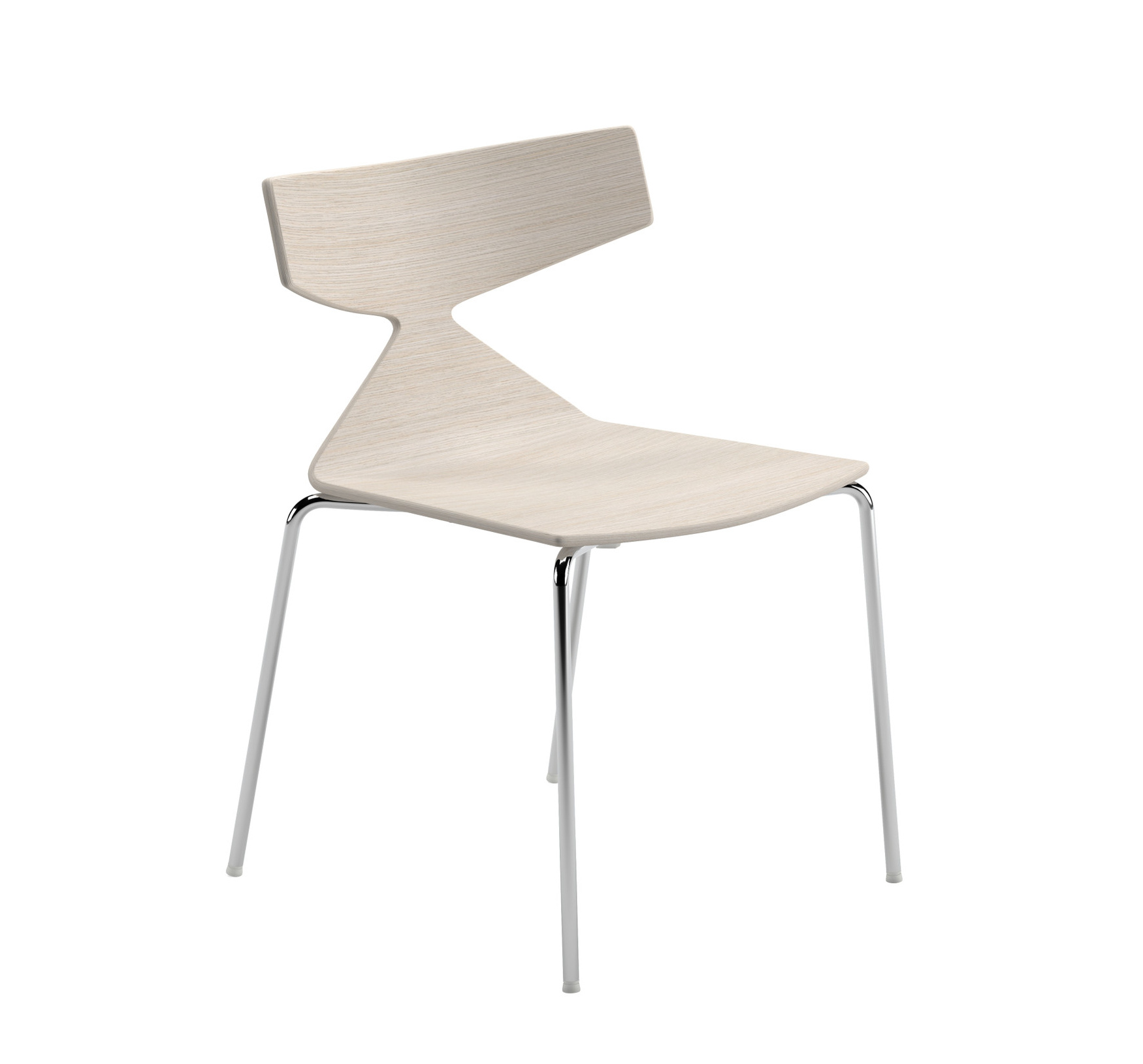 Saya 3701 Stuhl Vierfußgestell, chrom / weiß