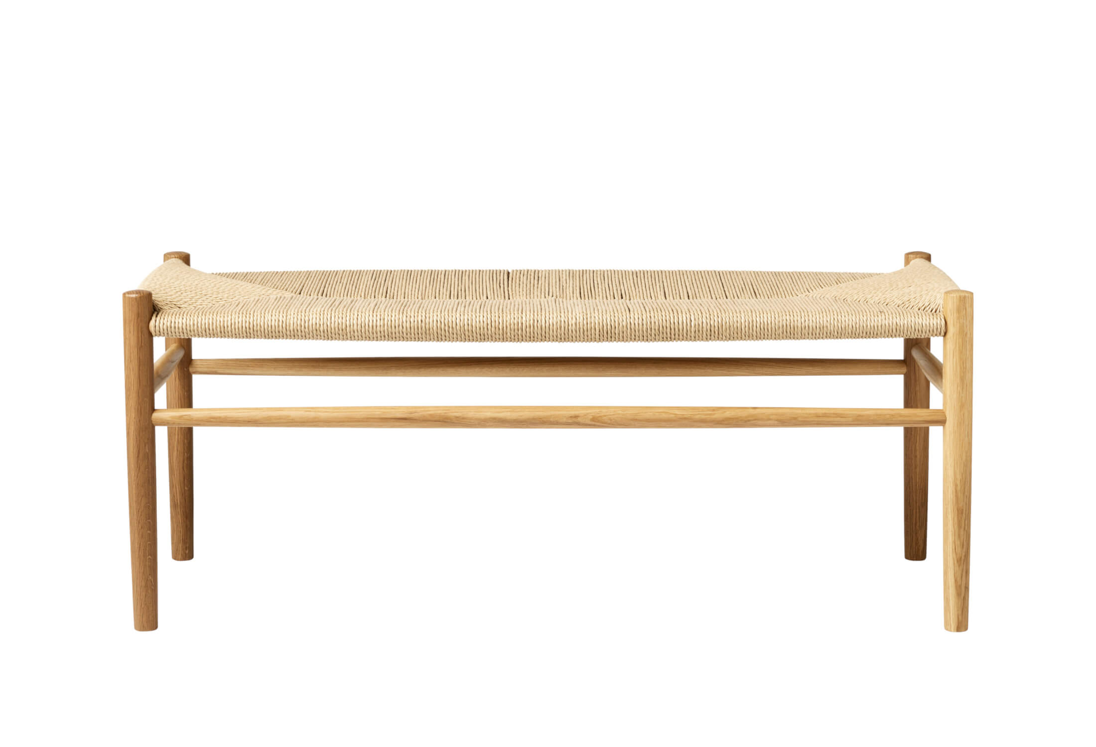 FDB Møbler J83B Bank, nordisches Design, Eiche natur, Naturgeflecht, langlebig, funktional