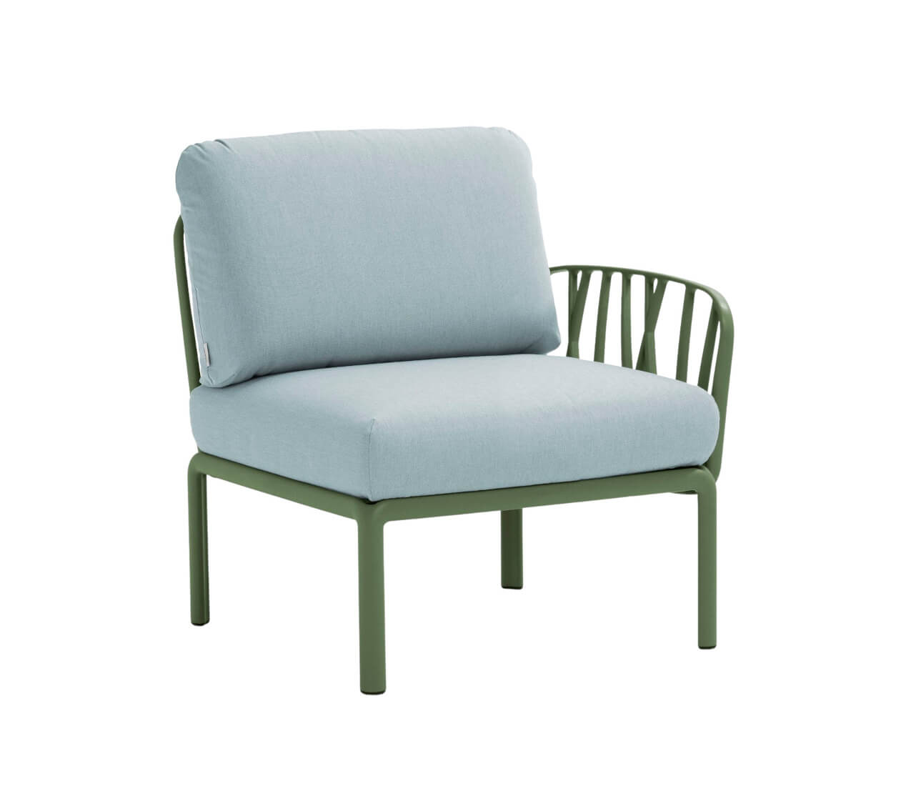 Nardi Komodo Modulsofa Seitenelement, agave/ghiaccio Sunbrella, Outdoor-Design, wetterfest, langlebig, Made in Italy