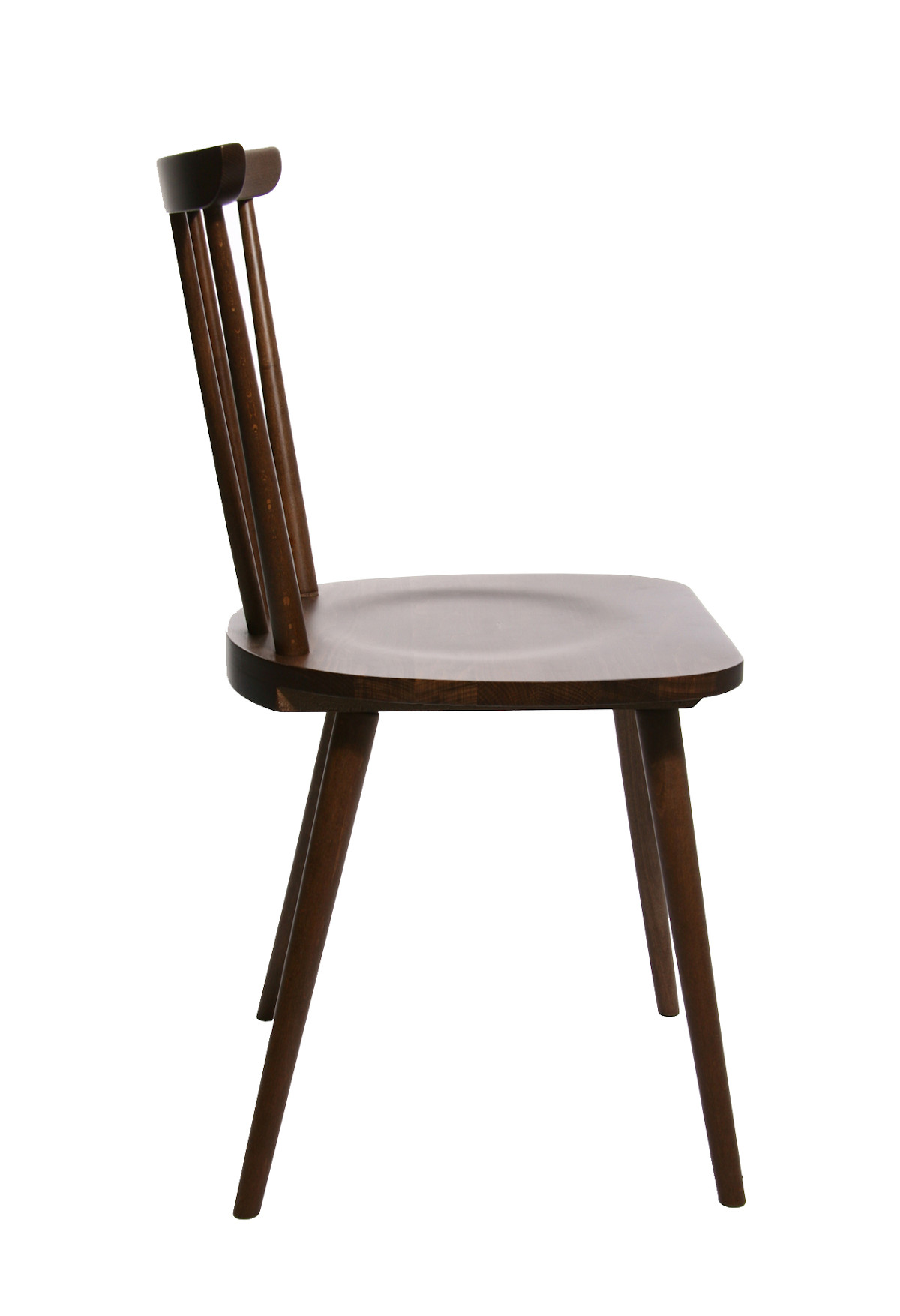 Eleganter Wagner W-1960 Stuhl aus massivem nussbaum Holz, ergonomisch geformt