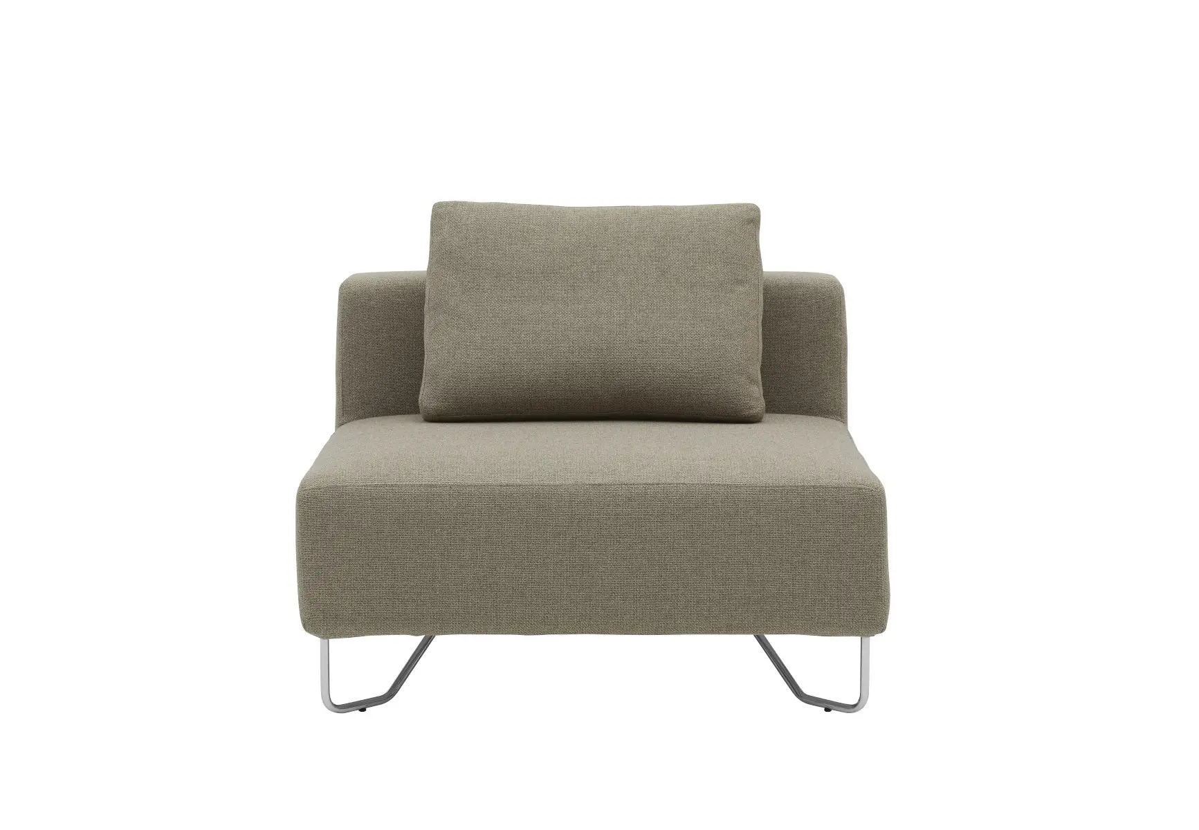 Softline Lotus Sofa Einzelelement in Beige aus frontaler Perspektive mit breiter Sitzfläche, Rückenkissen, Armlehnen und filigranem Metallgestell.