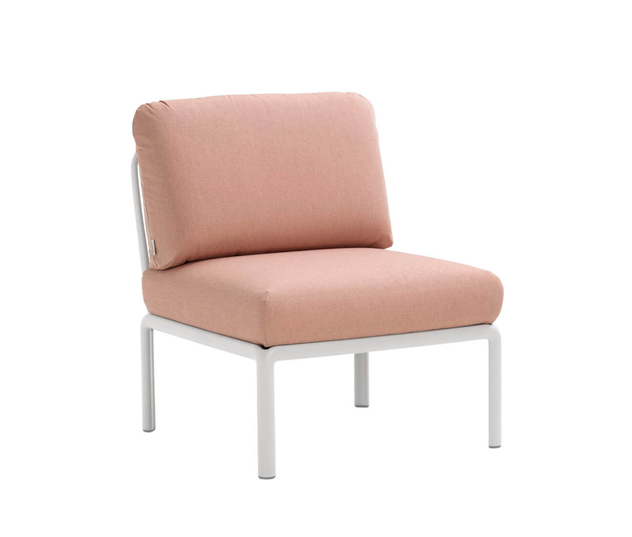 Nardi Komodo Modulsofa Mittelelement, weiß/rosa quarzo, Outdoor-Sofa, wetterfest, langlebig, modernes Design