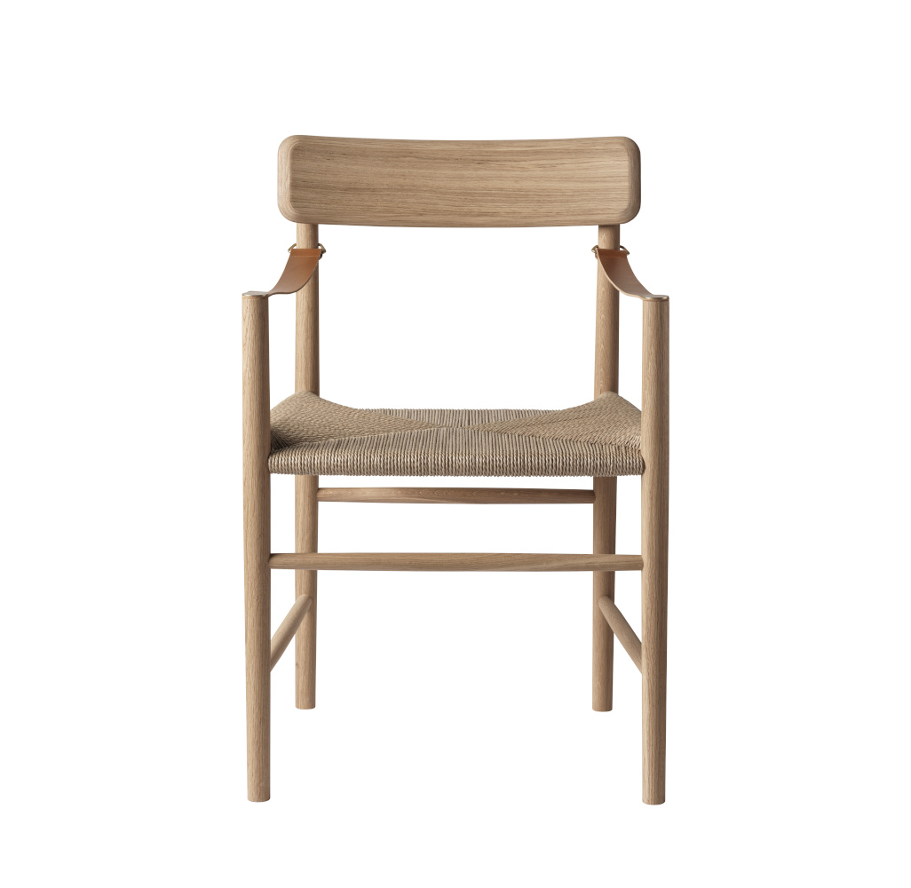 FDB Møbler J186 Hesbjerg Stuhl, nordisches Design, ergonomisch, Eiche geölt, Naturgeflecht, langlebig