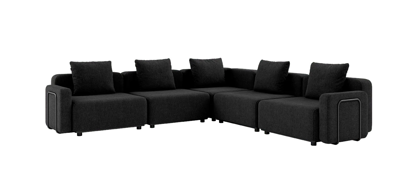 Cobana Ecksofa 5-Sitzer mit Armlehne, cobana schwarz