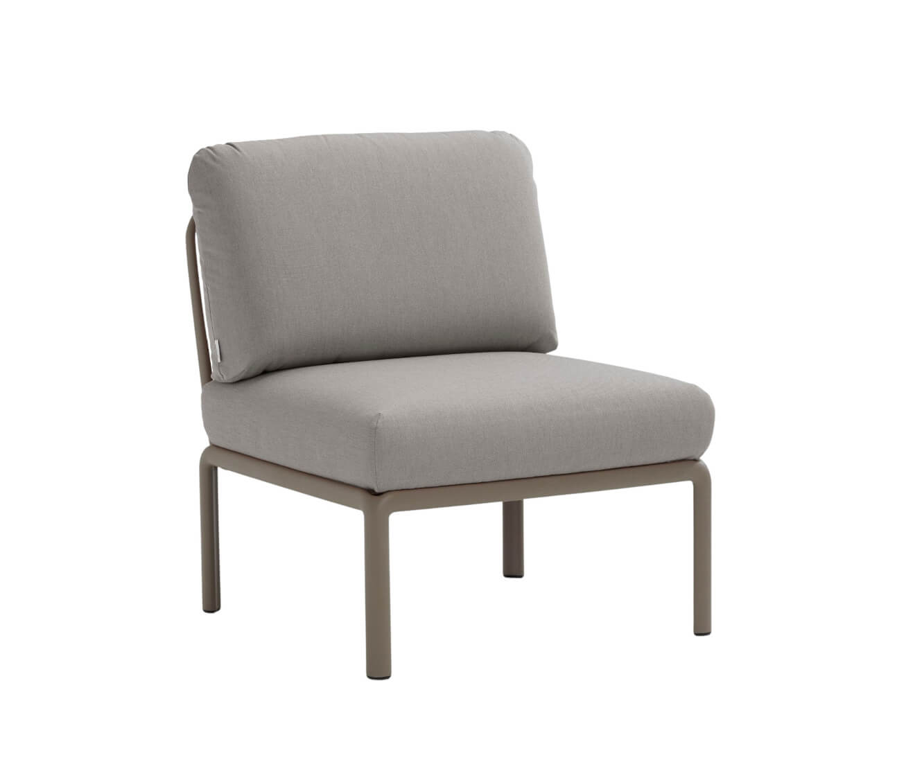 Nardi Komodo Modulsofa Mittelelement, tortora/grigio, wetterfestes Outdoor-Sofa, modular, leicht, langlebig
