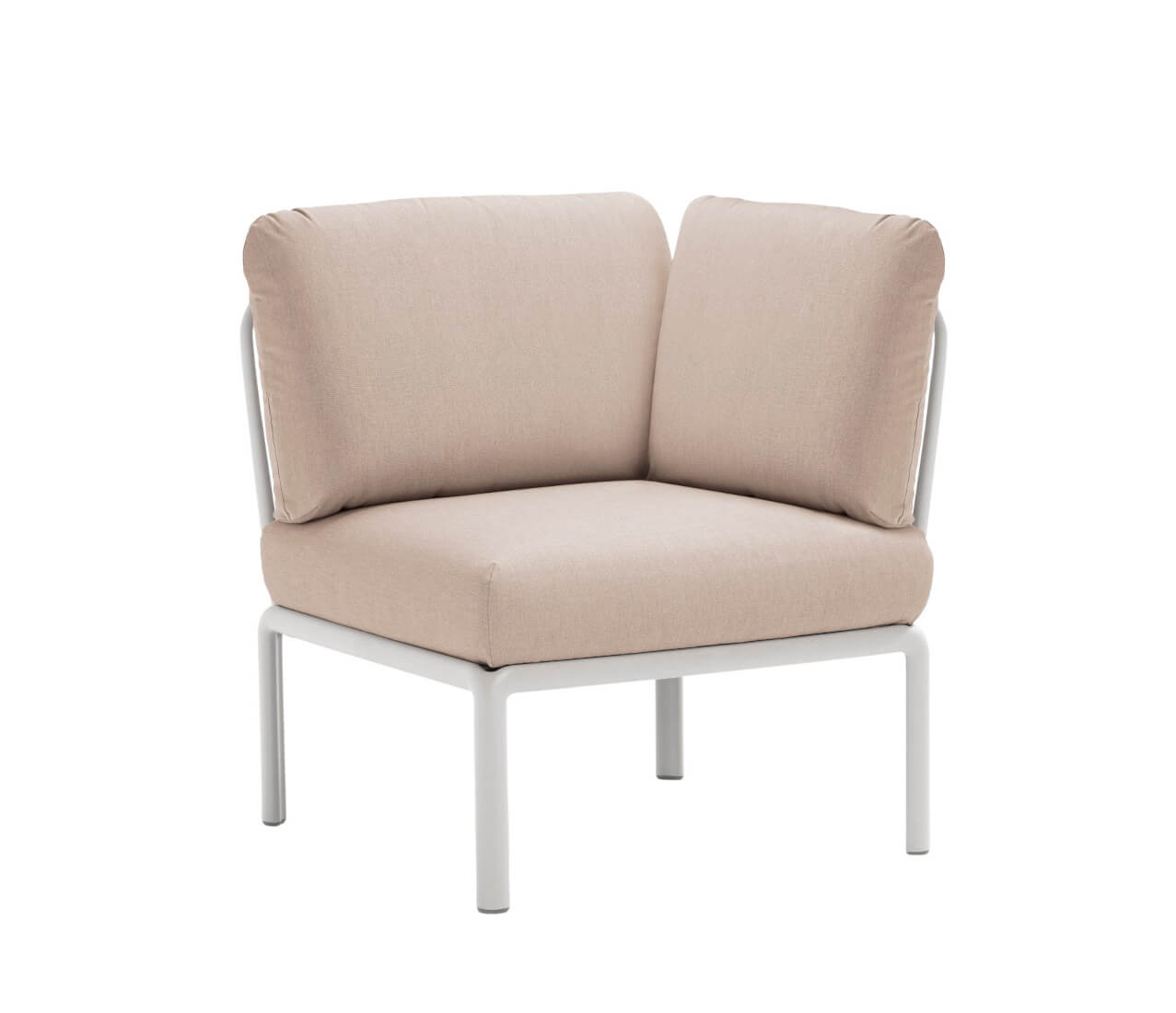 Nardi Komodo Modulsofa Eckelement weiß, Outdoor-Sofa, wetterfest, langlebig, modernes Design aus Italien