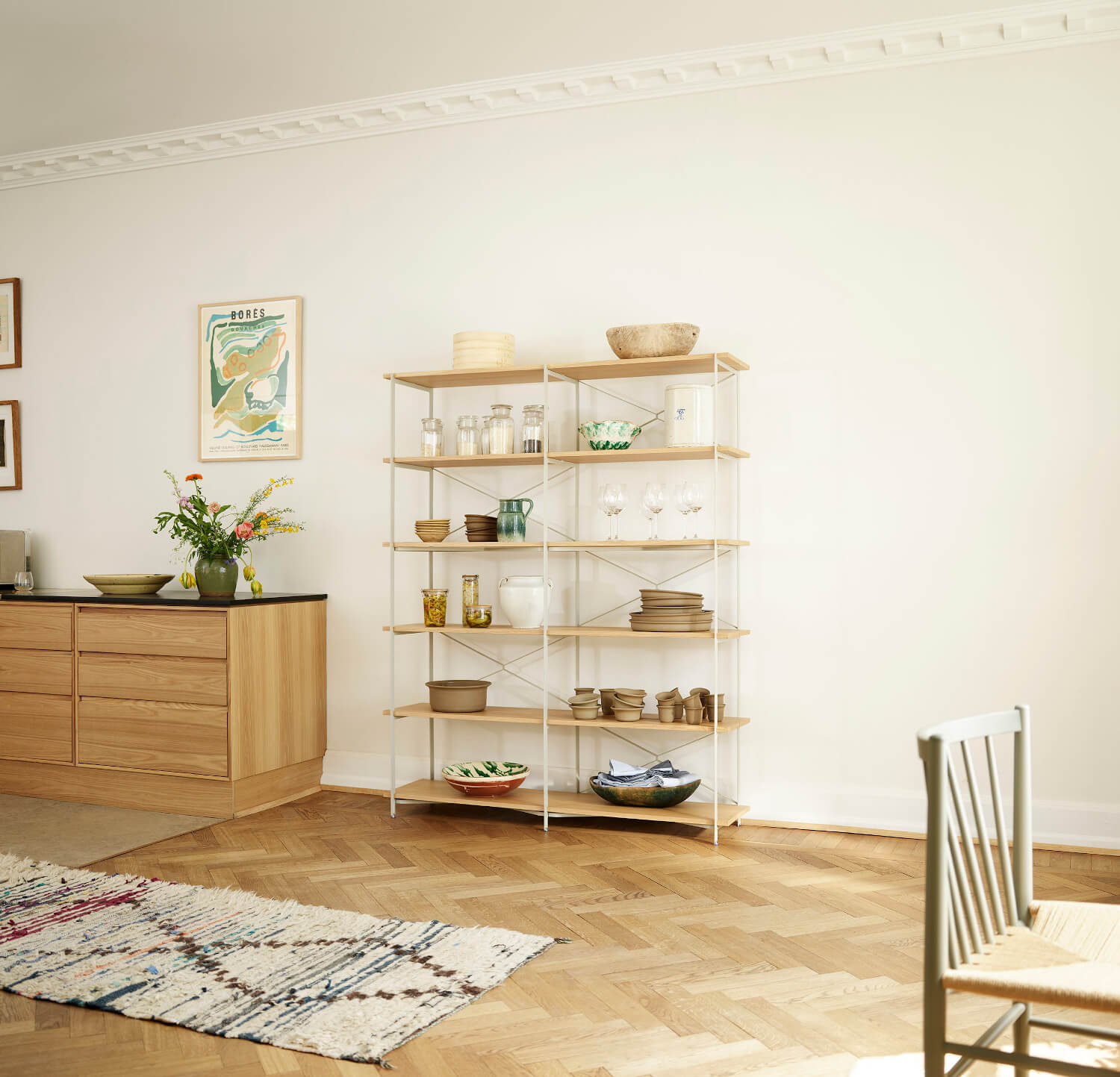 FDB Møbler A91 Nordhavn Regal aus Holz im Wohnzimmer, stilvoll, funktional und nachhaltig – skandinavisches Design