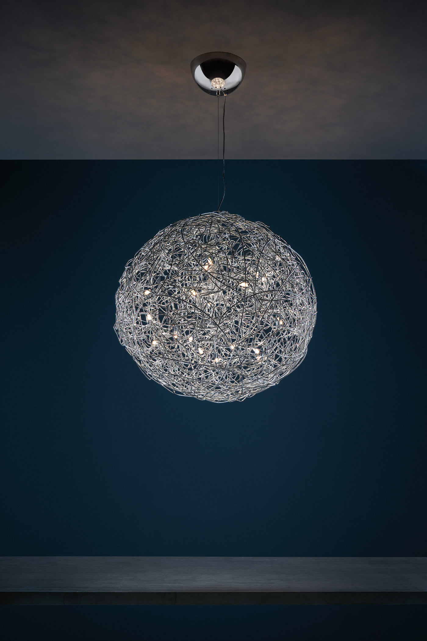 Fil De Fer Pendelleuchte, aluminium