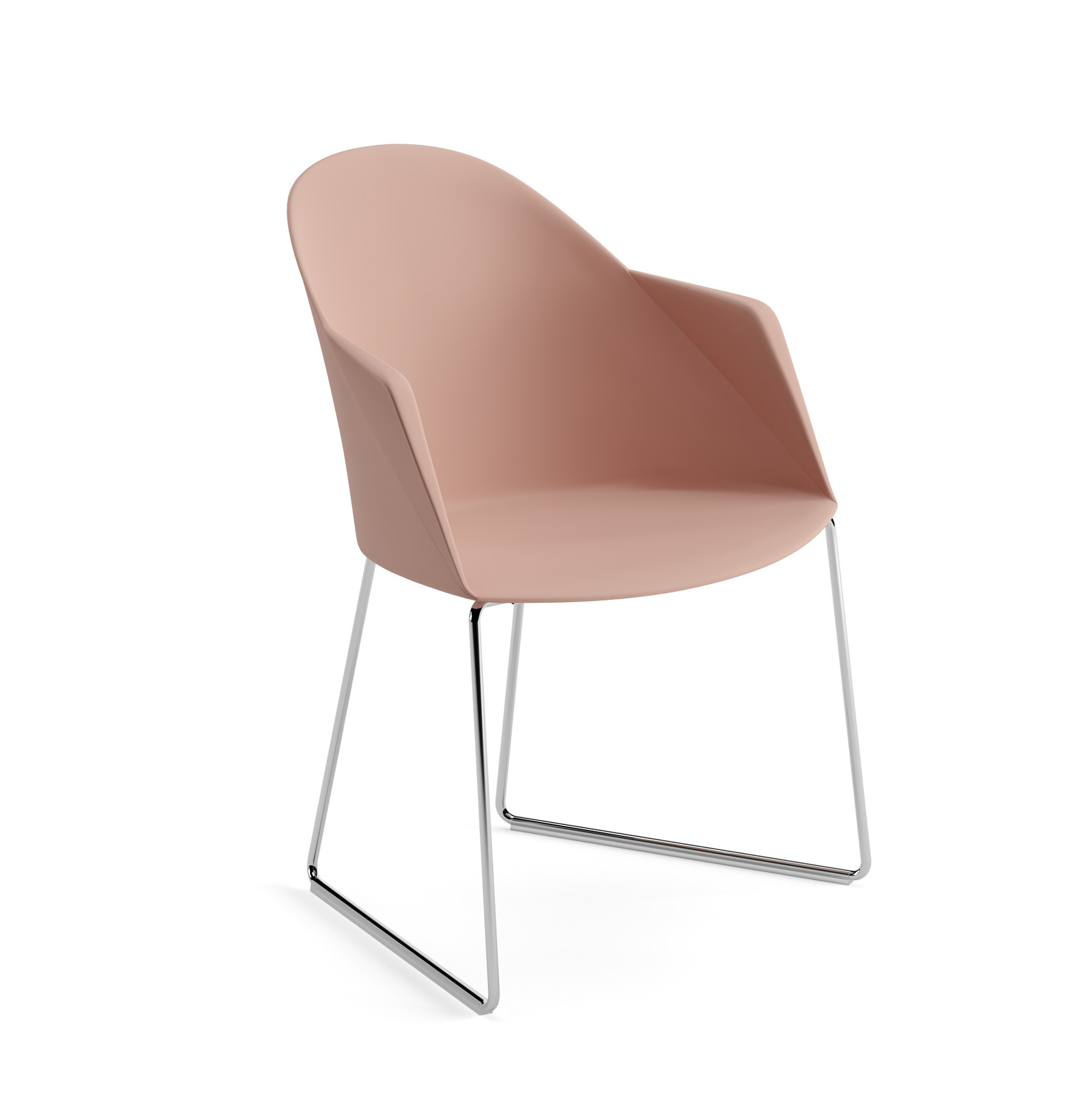 Cila Armsessel, kunststoff, chrom / terrakotta #2226