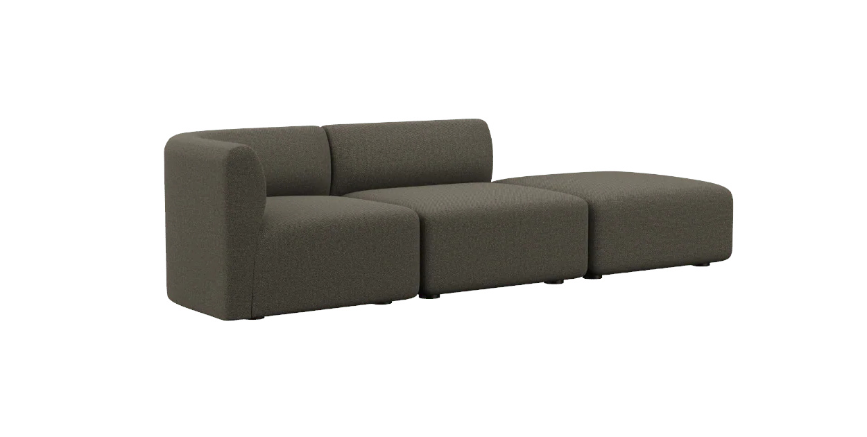 Fjord Loungesofa 2-Sitzer Open End Rechts, sealife brown